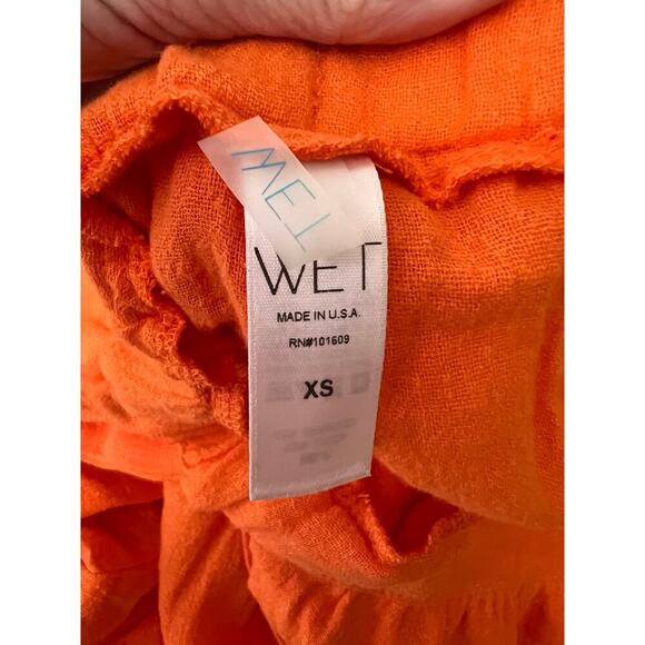 NWT Wet Vermillion Plunge Neck Tie Waist Cover-Up Jumpsuit Orange Womens Size XS - Picture 6 of 8
